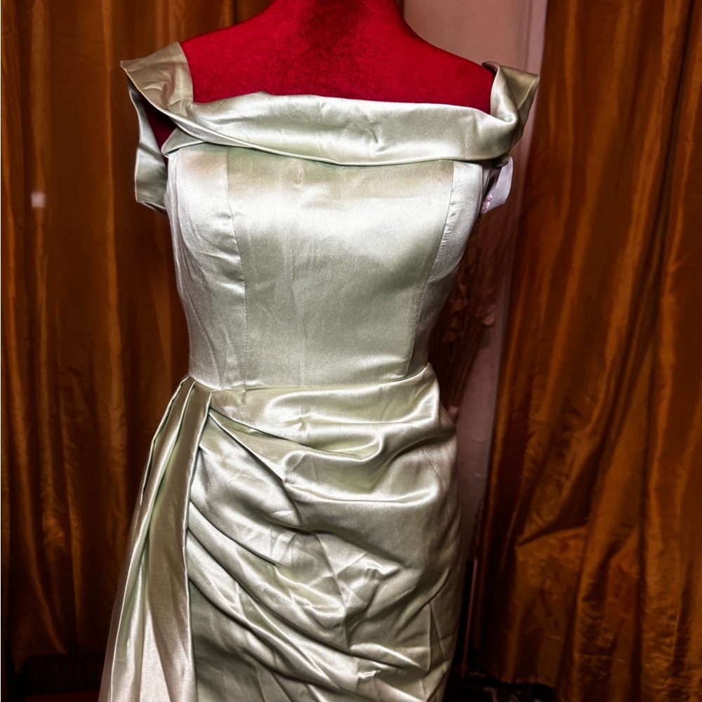 JJs House Pale Sage Satin Dress